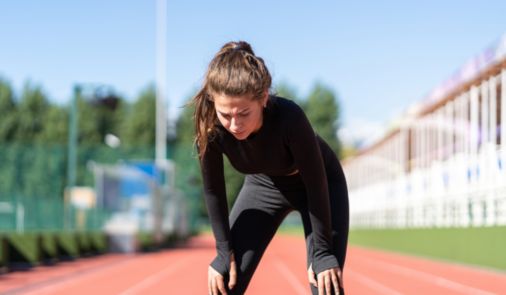 exhausted running lady 